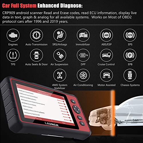image for 【2021 Model】LAUNCH CRP909E OBD2 Scanner 7” Touch Screen Android 