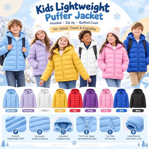 Kids Winter Coats Boys Girls Lightweight Puffer Quilted Jacket - image 6