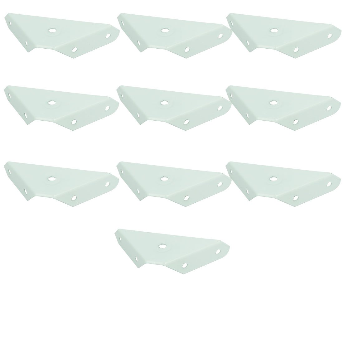 Uxcell White Sourcingmap 99Mmx60mmx18mm Metal Triangular Flange Corner Brace Angle Bracket 10Pcs