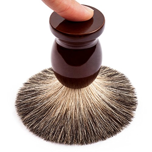 QSHAVE 100% Best Original Pure Badger Hair Shaving Brush Handmade. Real Wood Base. Perfect for Wet Shave, Safety Razor, Double Edge Razor - Image 5
