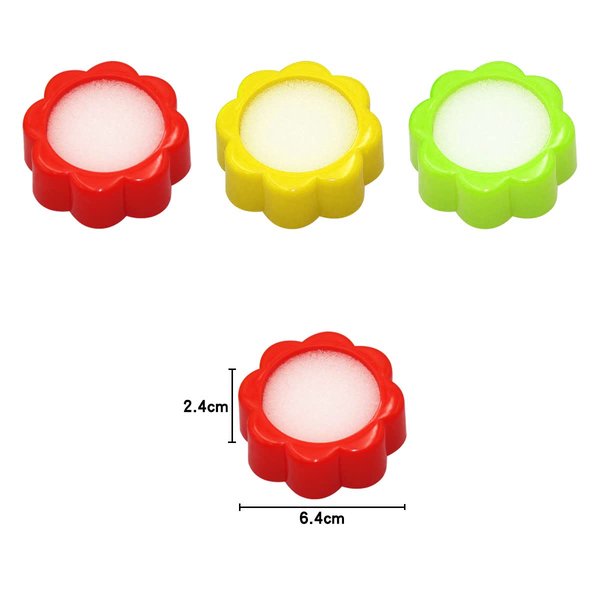 Jagowa 6 Pcs Sponge Finger Wet Moistener Flower Shape Anti-Slip Hand Fingertip Wet Office Supplies Random Color for Counting Money Cashier Use - Image 2