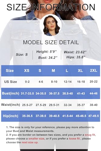 Dilgul Women's Casual Long Sleeve Stretch Denim Jacket Boyfriend Button Up Jean Jackets with Pockets3