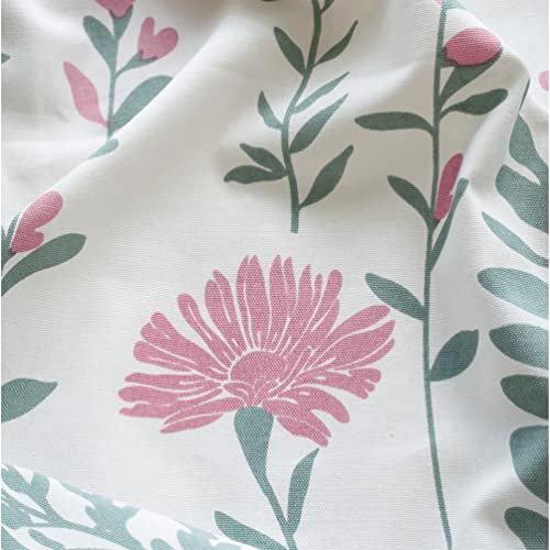 Image of Tranquebar Curtain Co. Window Curtains 5 Feet, 60-65% Room Darkening, Pink Floral Print, Cotton Curtains for Window, Cotton Curtains 5 Feet Long Set of 2, BackTab Loops, Mazzo (152 cm) - Set of 2