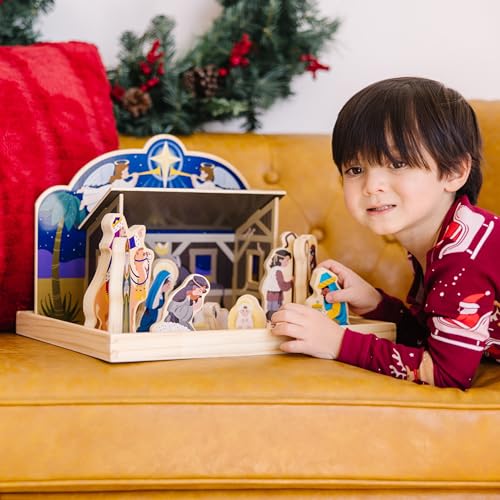 Melissa & Doug Classic Wooden Christmas Nativity Set with 4-Piece Stable and 11 Wooden Figures - image 8