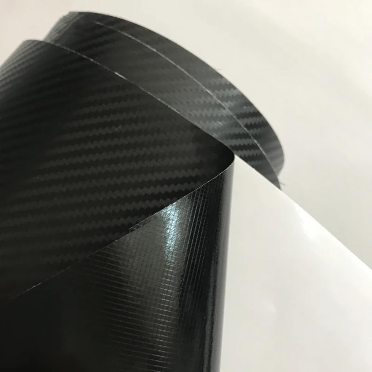 Black Carbon Fiber Film, Self-Adhesive Car Wrap Vinyl Roll Air Release Technology DIY Decals, 3.93×118.11in