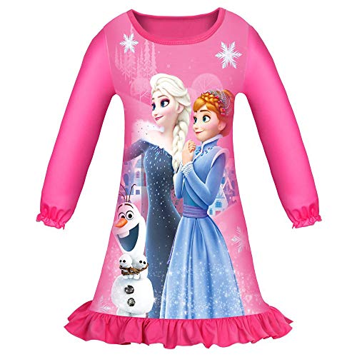Monissy Mädchen Schlafanzug Langarm Pajamas für Kinder Baumwolle Winter einteiliger ELSA Kleidung Homewear Hauskleidung Nachtwäsche für Geschenk...
