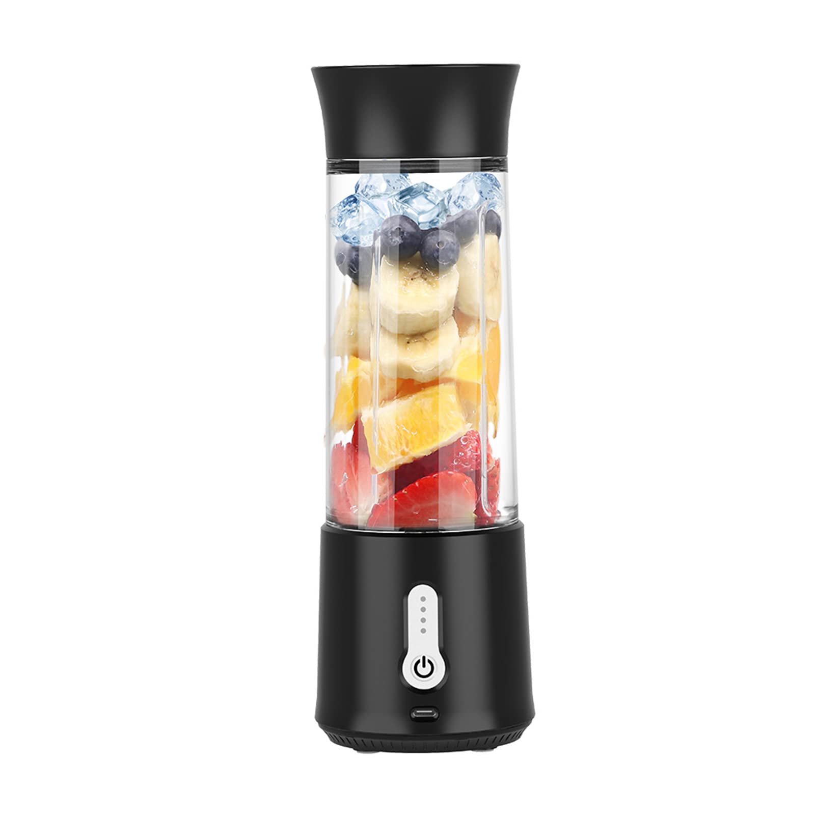 Liuwei Mini Portable Blender Cup, osobisty mikser z sześcioma ostrzami 3D do koktajli mlecznych Smoothie Fruit Juice,Black