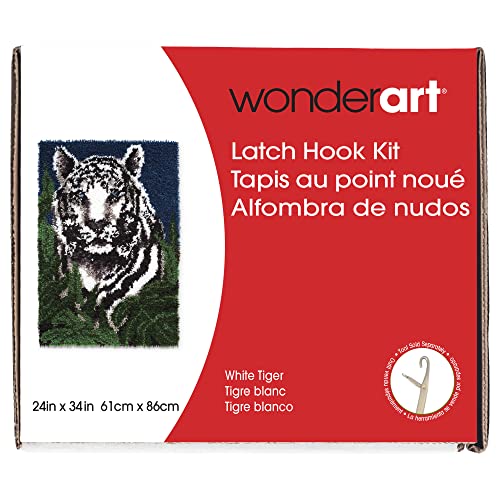 Image of Wonderart Latch Hook Yarn, White Tiger