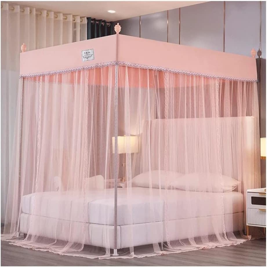 Moustiquaire de lit double 180 x 200 cm rideau de lit de grande taille avec cadre