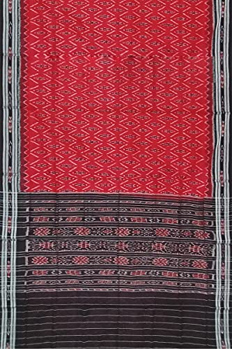 Image of Odisha Sambalpuri Handloom Ikat Women's Cotton Saree, Odisha Handloom Handmade Pure Cotton Khandua Saree, Ikkat Orissa Traditional Handloom Saree Without Blouse