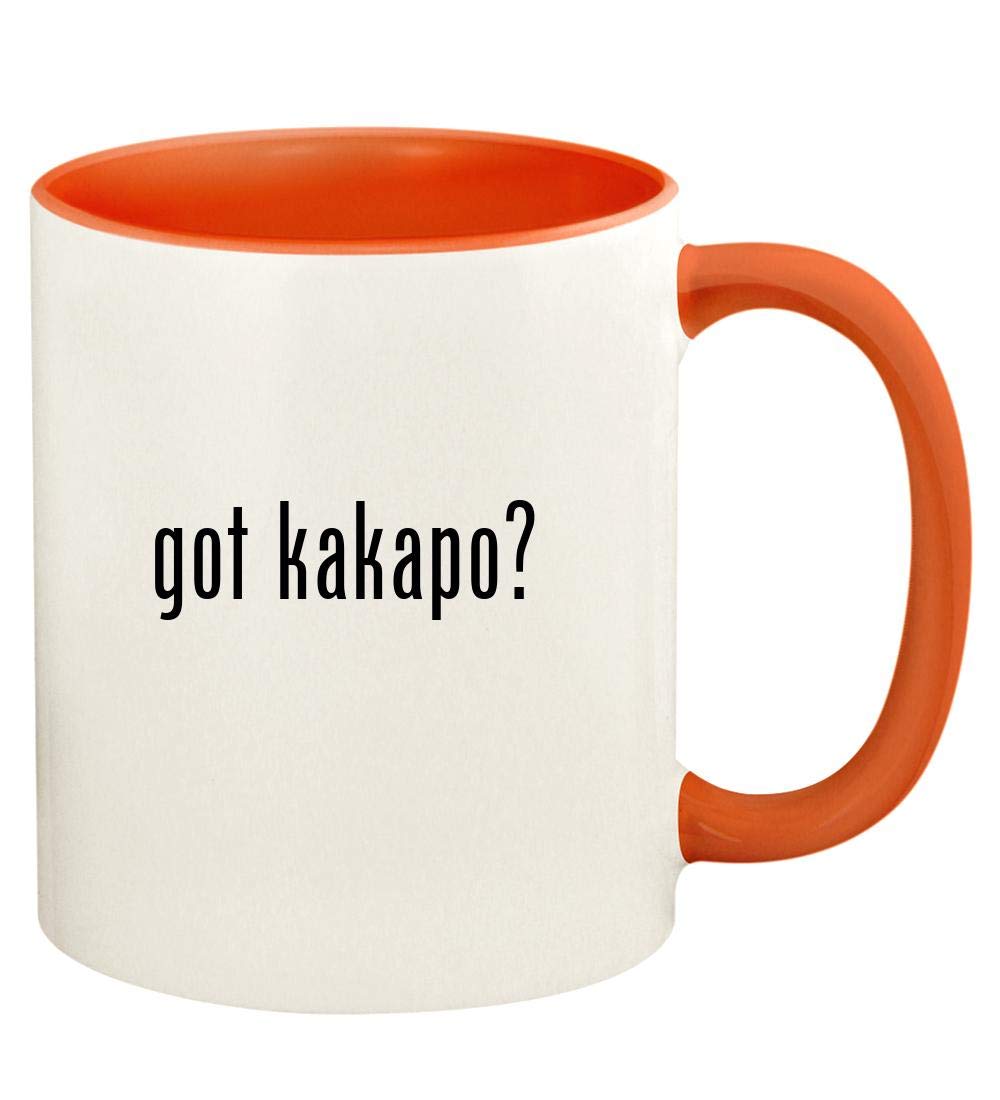 got kakapo? - 11oz Ceramic Colored Handle and Inside Coffee Mug Cup, Orange