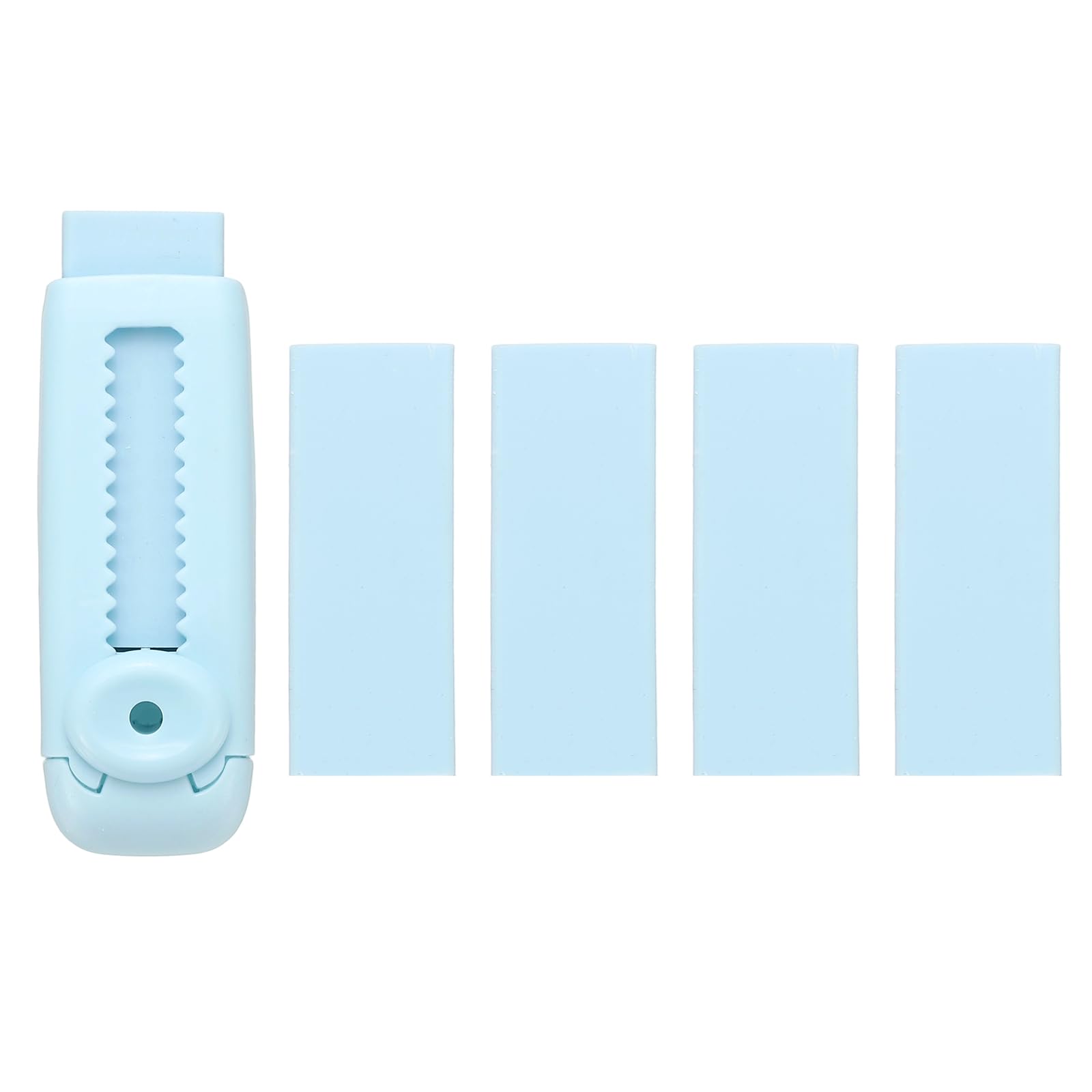PATIKIL 5 Pack Erasers, Sliding Retractable Eraser Push Pull Cute Pencil Erasers Soft Large Easy to Clean with Plastic Sleeve for Sketching Drawing Artists Teacher Pencils, Blue