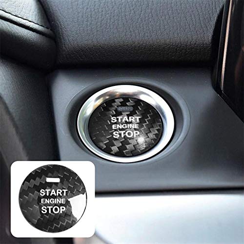 マツダエンジンスタートボタン、炭素繊維製マツダエンジンスタートスイッチ カーボンカッコいい マツダスタータスイッチ マツダスターターポイント マツダパワーボタン 装飾アクセサリーマツダAxela/CX-3/ CX-4/CX-5/ CX-8/MX-5/ Atenza/CDJデミオ/XD-T/NDロードスター/アテンザセダン/ND5RCロードスター/ アテンザ (黒, 3.1cm指示灯穴)