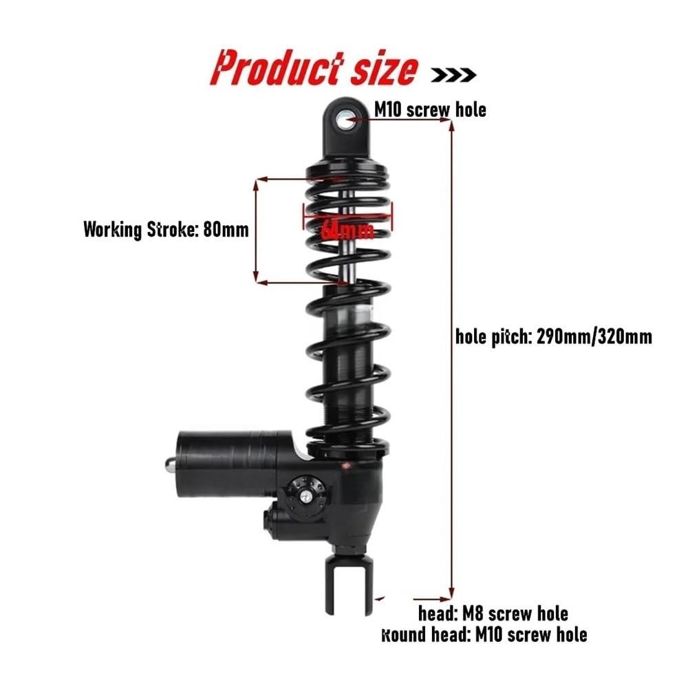 Luft Feder Dämpfer 290/320mm Motorrad Invertiert Hinten Schock Modifikation Für Nmax Für Aerox RSZ KRAFT JOG NIU N1S Für Ninebot Roller Dirt Bike