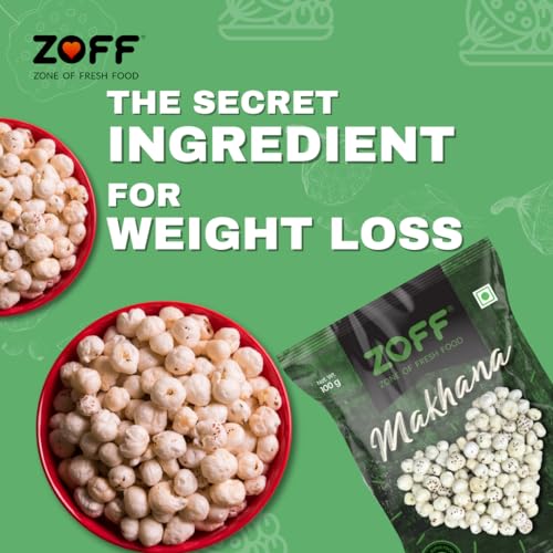 Image of Zoff Lotus Seeds Pack of 2: Indulge in Exquisite Crunchiness | 2 Packs of Fox Nuts | Big Size Phool Makhana | Puffed to Perfection | 100g Each | Net weight 200g | Pack of 2