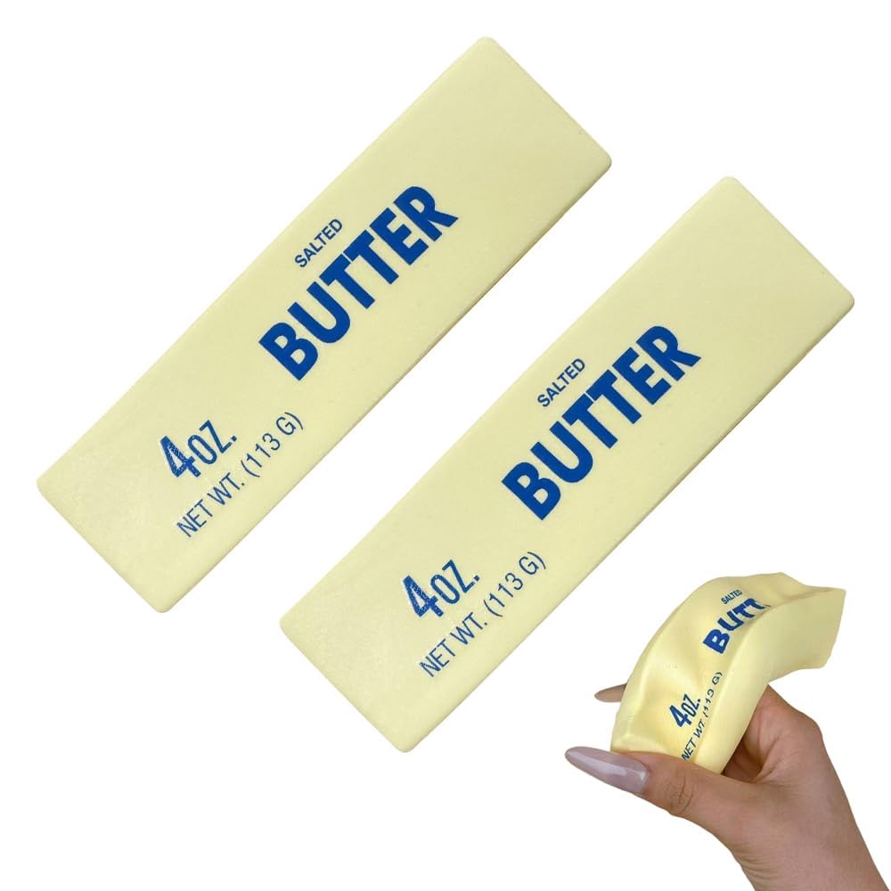 Slow Rebound Cute Butter Squeeze Stress Balls, 2026 New Squeeze Ball Realistic Butter Stick Soft Squeeze Toys, Upgrade Stress Relief Fidget Toys Wet Slow Rebound Stress Relief Toy (Beige) — view 5