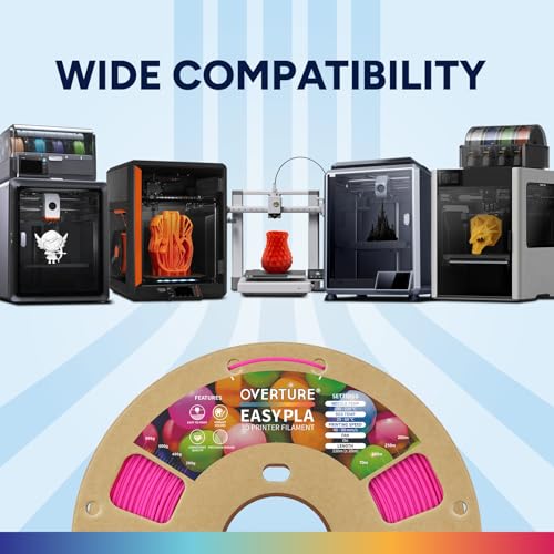 Image of OVERTURE Easy PLA 1.75mm 3D Printer Filament, 1kg PLA Cardboard Spool (2.2lbs), Dimensional Accuracy + /- 0.02mm, Fit Most FDM Printer (Easy Magenta)