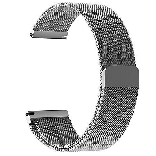 GetTechGo Magnetic Milanese 20mm Strap Compatible with Samsung Galaxy Watch 3 41mm,Galaxy 42mm,Active,Active 2/AmazeFit BIP,Lite,GTS,GTR (42mm)/RealMe Classic,Fashion & watches with 20mm Lugs-Silver (B091NWDCBJ) Amazon Price History, Amazon Price Tracker