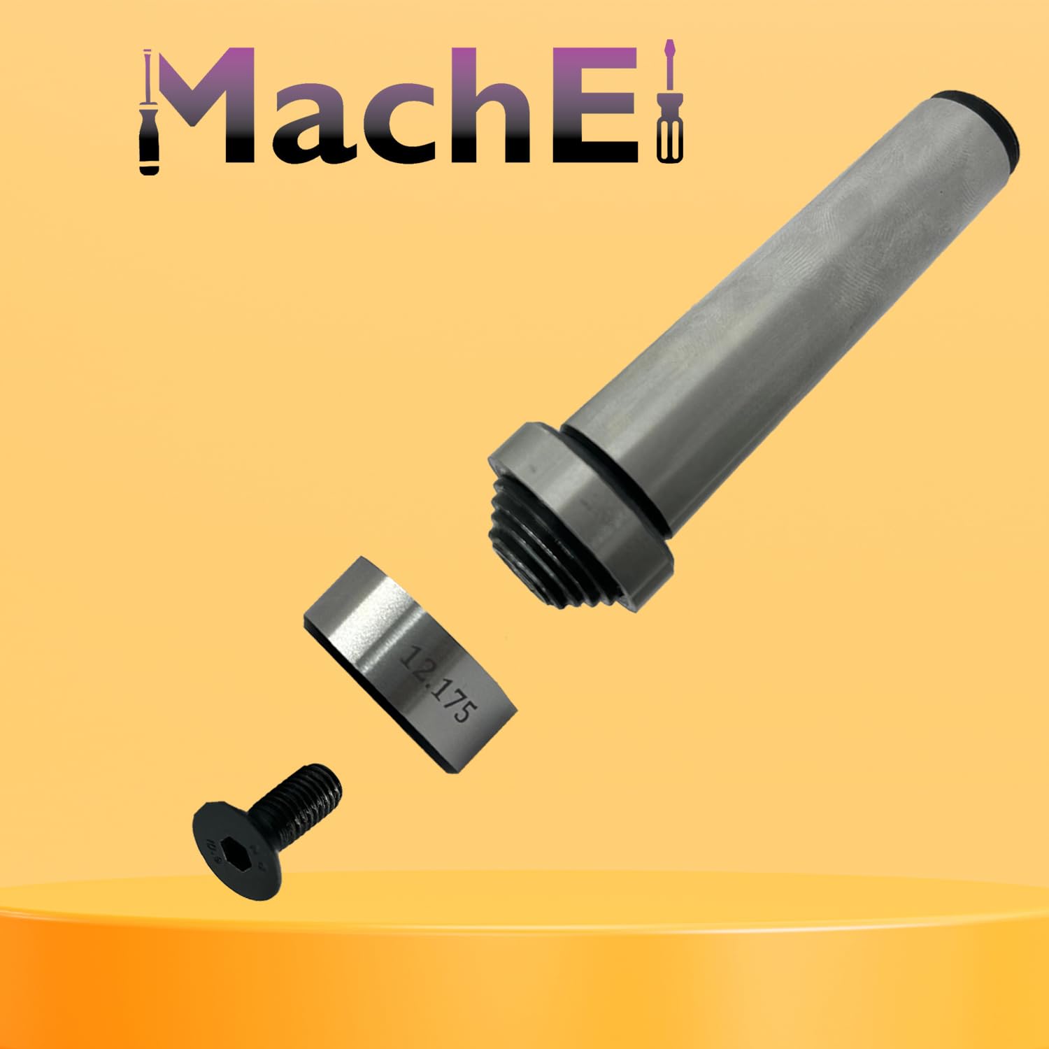 MachEl MT-3 Slitting Saw Holder Arbor - M12 x 1.75 Drawbar for Milling, Lathe Tools, and Slit Discs