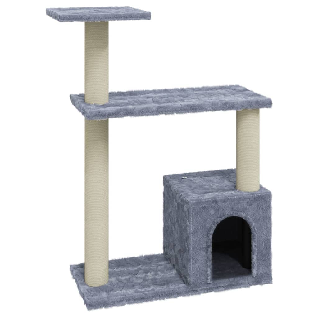 vidaXLCat Tree with Sisal Scratching Posts Pet Supplies Furniture Cat Scratch Climb Hide Post Play Tower Playhouse Cave Condo Light Grey