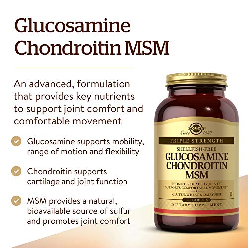 Solgar Triple Strength Glucosamine Chondroitin MSM, 120 Tablets - Promotes Healthy Joints, Supports Comfortable Movement - Shellfish Free - Gluten Free, Dairy Free - 60 Servings - image 3