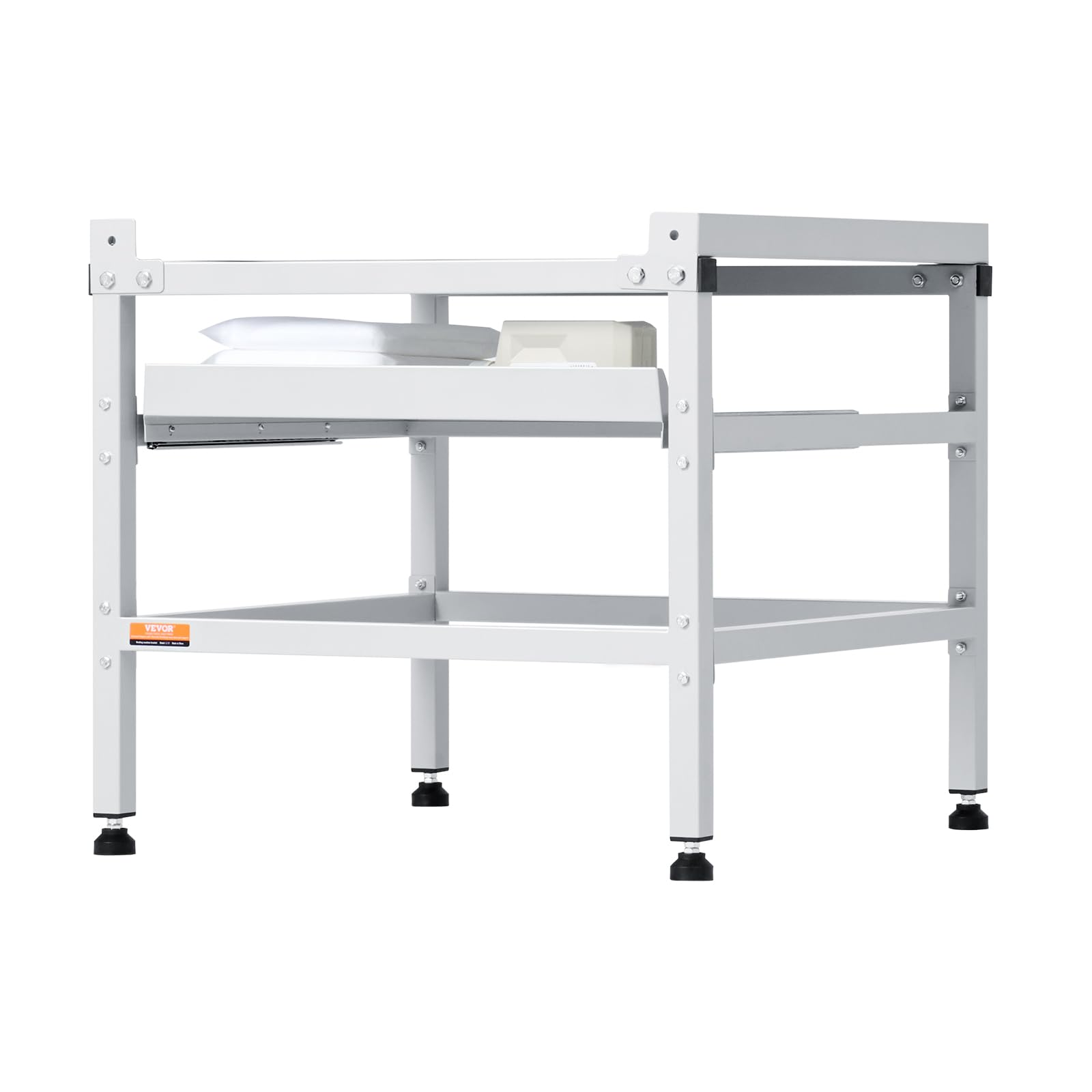 VEVOR Soporte para lavadora de 640 x 635 mm Pedestal para Lavadora de Acero al Carbono Capacidad de Carga de 136 kg Base de Pedestal para Lavadora y Secadora con Bandeja para Levantar Lavadoras