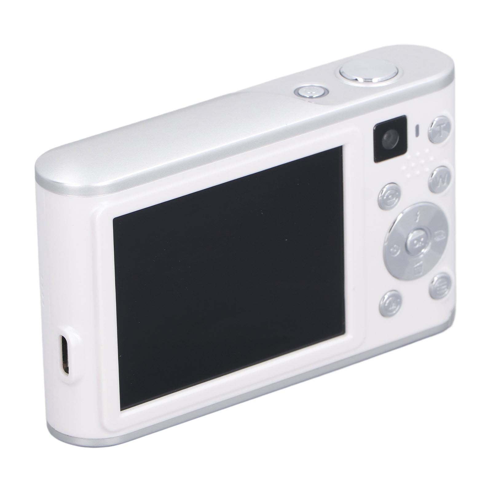 Cámara de Bolsillo 48MP 4K Ultra HD Lente Dual Zoom 16x Enfoque Automático Antivibración Pantalla IPS de 2,4 Pulgadas Cámara Digital Compacta para Viajes Graduación (White)
