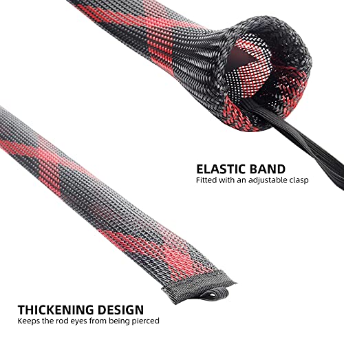 Image of SF Fishing Rod Sock Fishing Rod Sleeve Rod Cover Braided Mesh Rod Protector Pole Gloves Fishing Tools for Spinning Fishing Rod,Casting Rod,Musky Rod, Ice Rod, Fly Rod, Spey Rod