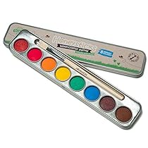 Honeysticks-Set-de-Pintura-de-Acuarela-No-Toxica-para-Ninos-8-Colores-Intensos-y-Duraderos-con-Pincel-Ingredientes-Naturales-y-de-Grado-Alimenticio-Material-Seguro-para-Ninos-Gran-Idea-de-Regalo