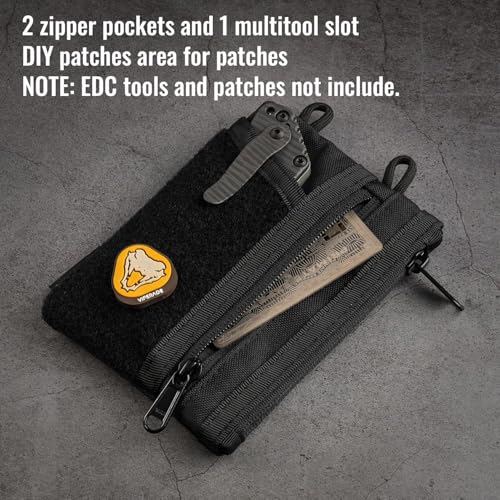Image of VIPERADE VE18 EDC Pouch, Pocket Organizer for Men, EDC Pocket Organizer, 3 Slots with 2 Zipper Pockets, Multitool Pouch (Black)