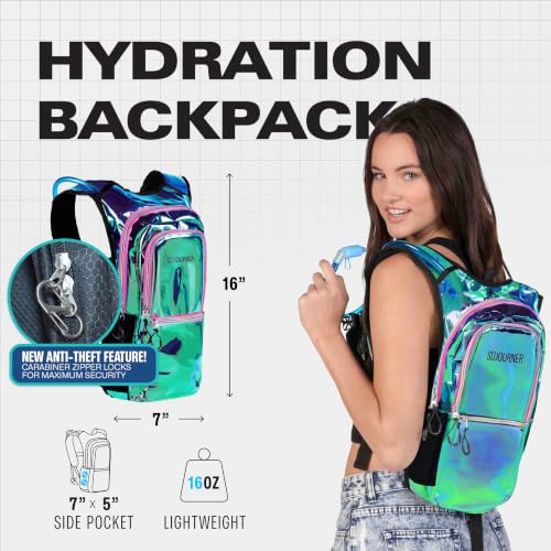 Image of Sojourner Hydration Pack, Hydration Backpack - Water Backpack with 2l Hydration Bladder, Festival Essential - Rave Hydration Pack Hydropack Hydro for Hiking, Running, Biking, Festival Gear