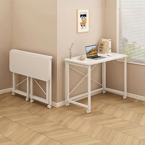 折り畳みデスク 折りたたみ机 80×40×75cm 学習机 キャスター付き 省スペース 多機能テーブル 収納便利 組み立て簡単 頑丈 安定 移動が簡単 寝室 リビング 在宅勤務 化粧台 一人暮らし