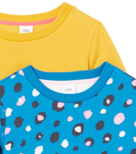 Image of Amazon Essentials Girls and Toddlers' Relaxed Fit Fleece Crewneck Pullover Sweatshirts, Pack of 2