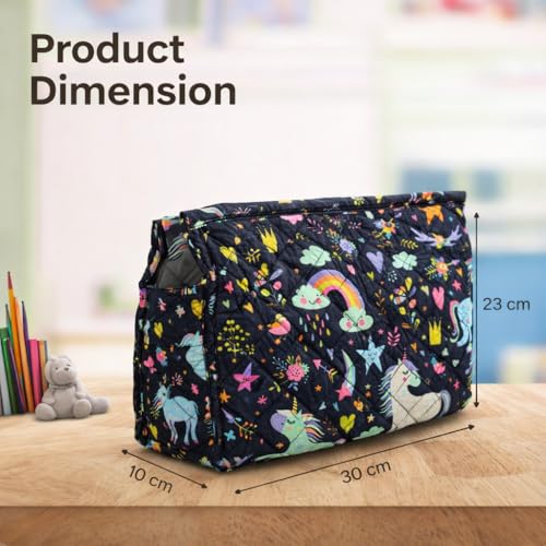 Image of 3 Zip Toileteries Organizer | Multipurpose All-in-One Compact, Foldable, Durable, Lightweight, Waterproof, Bag | Travel Friendly Pouch Ideal for Medicines & Toiletry (Fairytale Print)