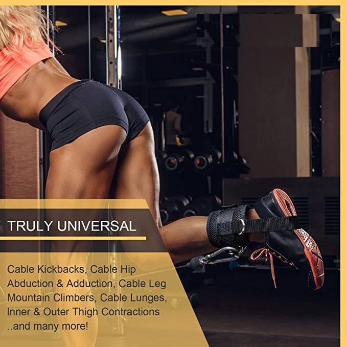 Image of Fitcozi Ankle Straps for Cable Machines,Adjustable Comfort fit Neoprene, Reinforce Double D-Ring - Premium Ankle Cuffs to Improve Abdominal Muscles, Lift The Butts, Tone The Legs for Men & Women