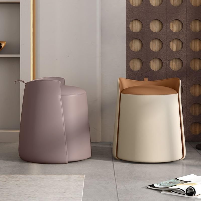 Silla de tocador de cuero y taburete decorativo para dormitorio funcional 3