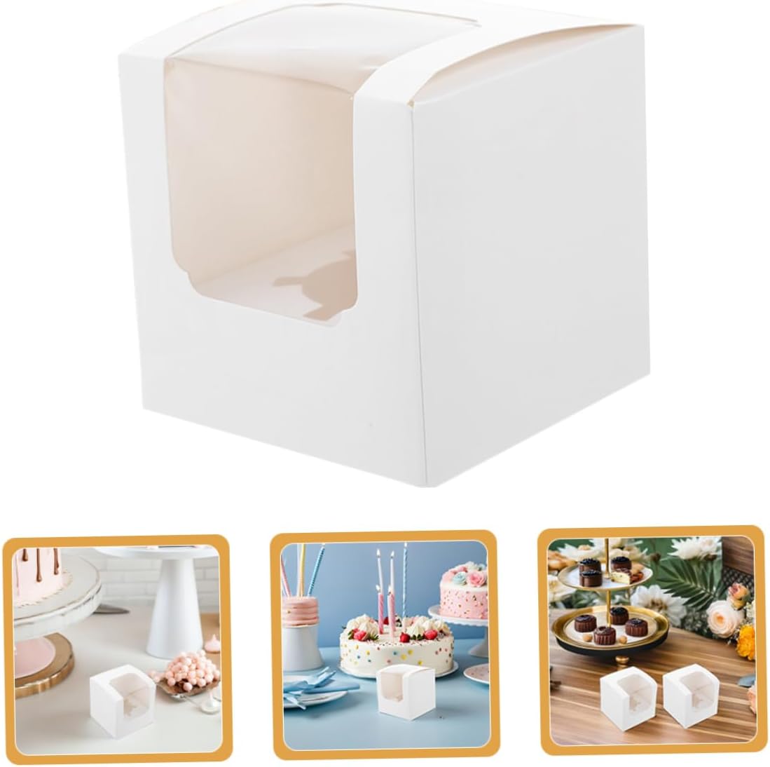 40Pcs Cupcake Boxes with Inserts Individual Muffin Containers for Weddings Birthdays and Parties Portable White Cupcake Carrier for Baked Treats and Easy Disposal