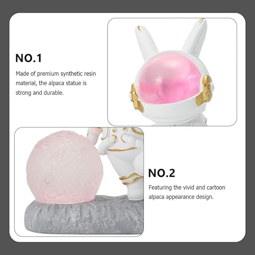 Miniatura 8 de Operitacx Luz nocturna de astronauta para niños lámpara de noche de conejito de dibujos animados conejo astronauta lámpara de enfermería lámpara de