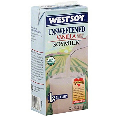 West Soy Unsweetened Vanilla Soy Milk, 32 Oz (Pack Of 12) #TOP17