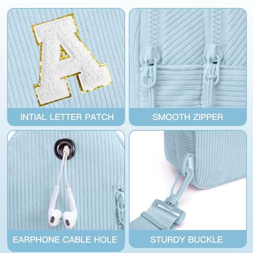 Image of Viverte Small Corduroy Sling Bag Initial Crossbody Bag Fanny Pack for Girls Personalized Birthday Gifts for Teen Girls Gifts