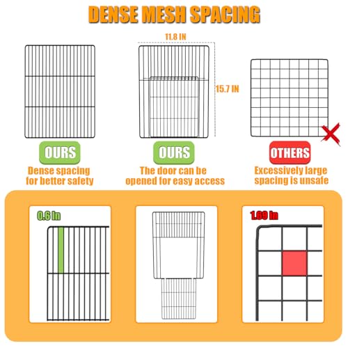 Guinea Pig Cages DIY Small Animal Playpen with Waterproof Liner, Expandable Cage for Guinea Pigs, Metal Wire Yard Fence Rabbit Cage - Image 4