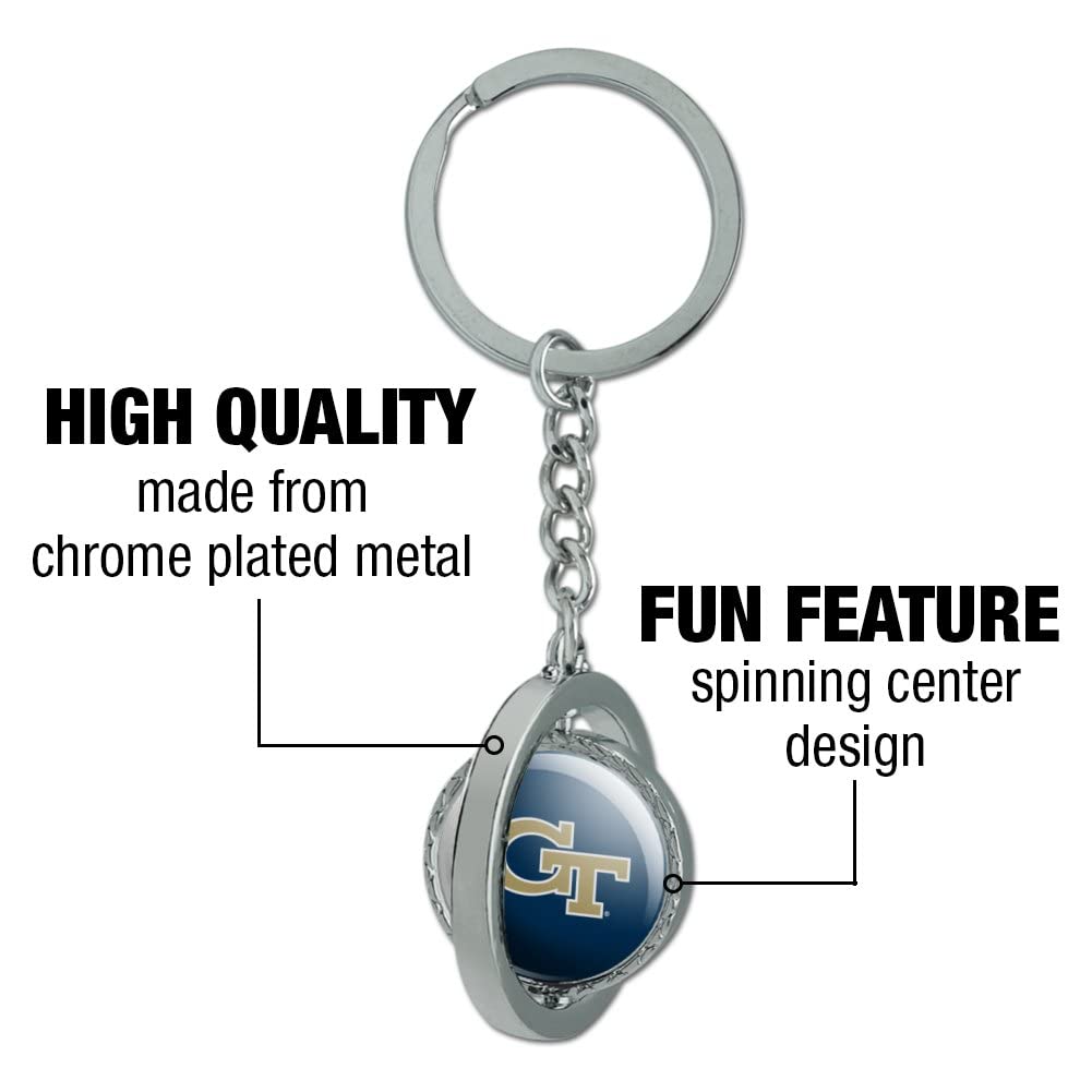 Georgia Tech Primary Logo Keychain – Round Chrome Plated Metal, Officially Licensed - View #8