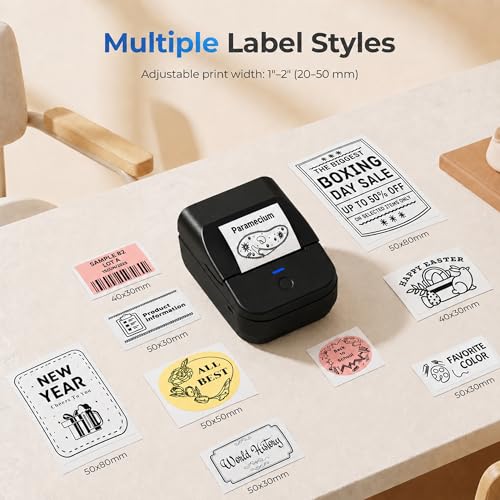 Image of Genuine Thermal Labels for PM240 Printer, 1.57'' x 1.18'' (40x30mm), 230 Labels /Roll, Waterproof, Oil-Proof, Auto Detect Label, High‑Definition Labels for Small Business Office School, Yellow