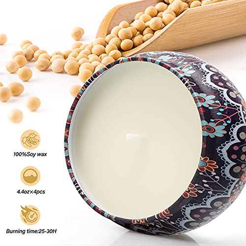 Scented Candles Gift Set, 8% Essential Oil, 4 Pack 4.4 Oz Aromatherapy Candles, Stress Relief Gifts For Girlfriend, Teacher, Mom, Anniversary, Birthday #TOP5