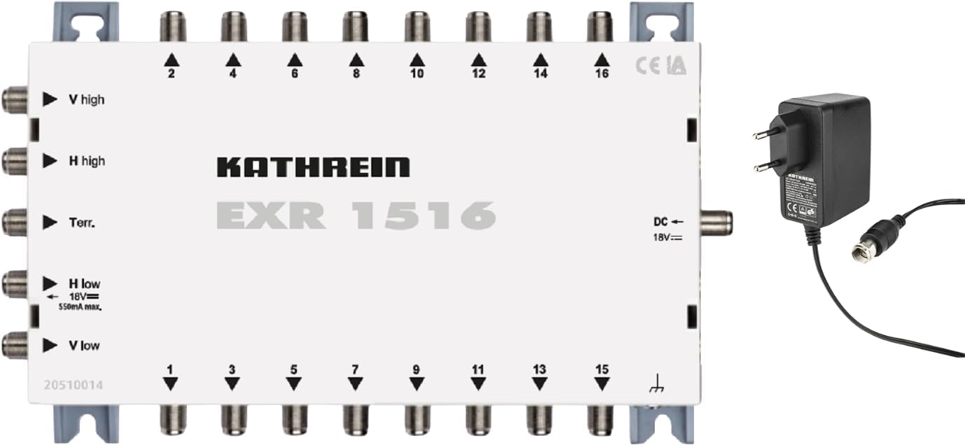 Kathrein EXR 1516 Satellite ZF Distribution System Multi-Switch (1 Satellite 16 Subscriber Connections Class A)