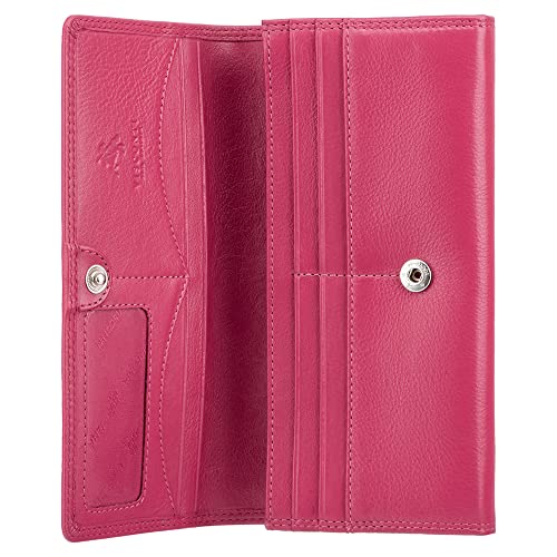 Visconti HeritageT-35 Soft Leather Large Ladies Purse Wallet (Fuscia)2