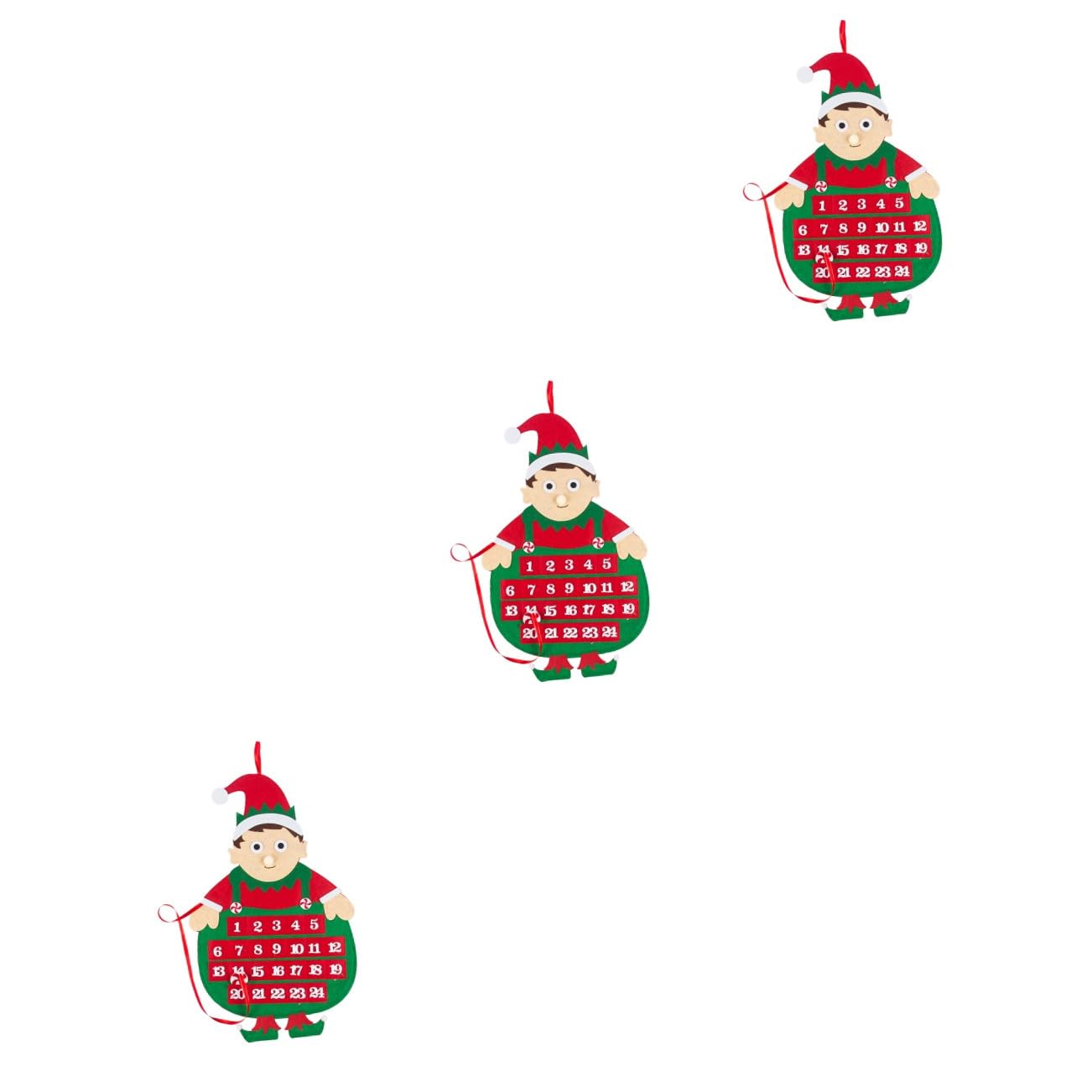 Cabilock 3 Stück Festlicher Adventskalender Countdown Hängende Dekorationen Kreativer Weihnachtsschmuck