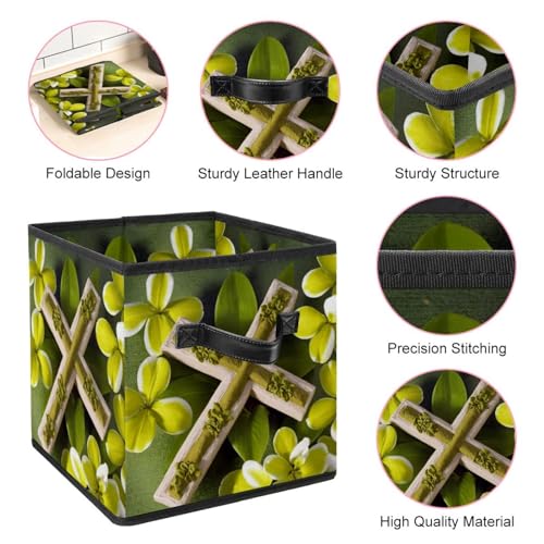 Cesta de almacenamiento duradera de alta resistencia con diseño verde Pascua 5