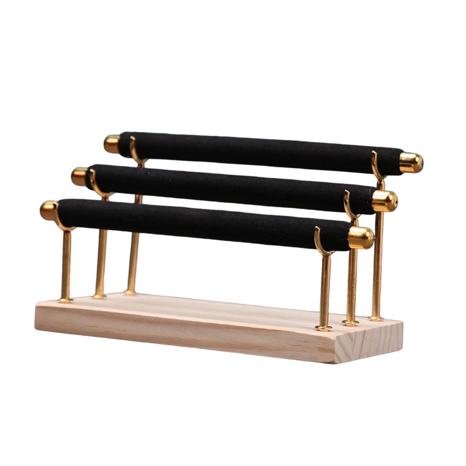PIXZCSA Rings Display Holder Rings Organizer Crafted With, Black, 3 layer