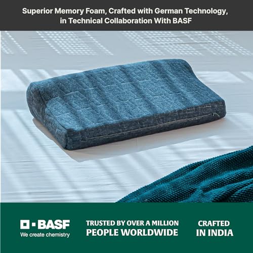 Image of The White Willow Cervical Contour Memory Foam Orthopedic Bed Pillow for Sleeping, Hypoallergenic Neck Optimum Support for Pain Relief with Washable Zippered Pillow Cover (Grey)